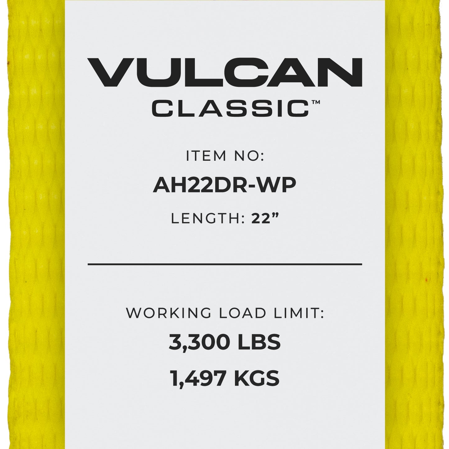 VULCAN Tie Down Axle Straps with Wear Pad - 4 Pack - Classic Yellow - 3,300 Pound Safe Working Load