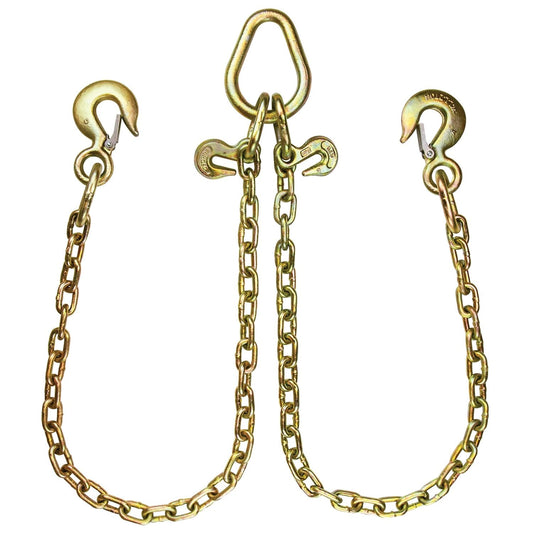 Johnstown Towing Chain Bridle with Rigging Hooks - Grade 70 Standard Length - 42 Inch - 4,700 Pound Safe Working Load