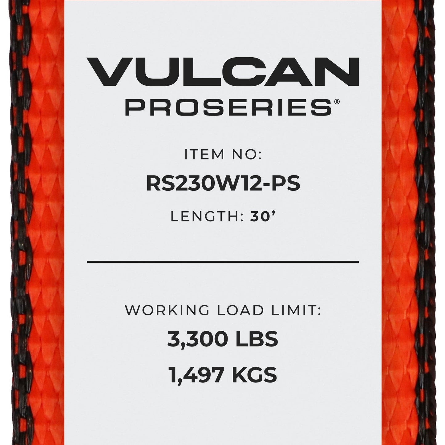 VULCAN Ratchet Strap with Wire Hooks - 2 Inch x 30 Foot - PROSeries - 3,300 Pound Safe Working Load
