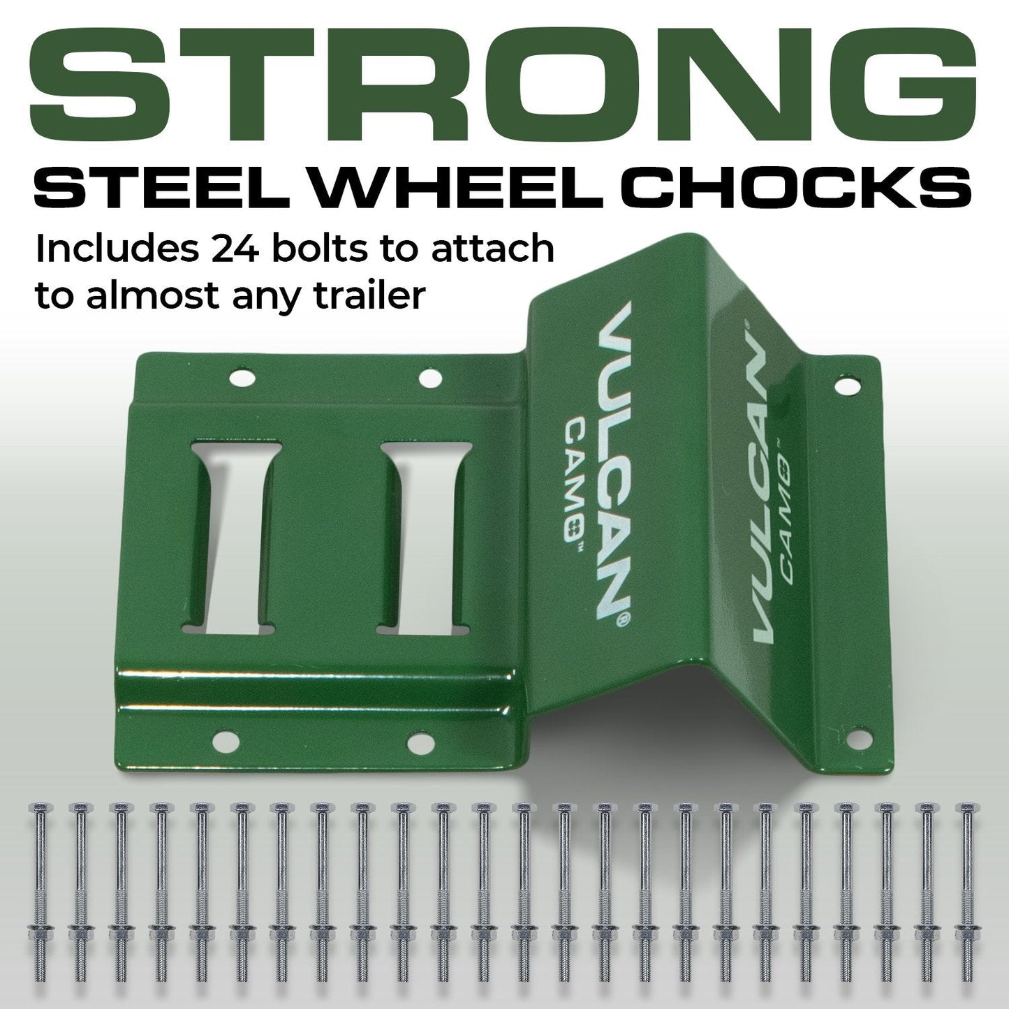 VULCAN Professional Grade Car, ATV, UTV, Off Road E-Track Tie Down Straps With Wheel Chocks – Over-The-Tire Style - 2 Inch x 96 Inch - 2 Pack – Webbing – 1,500 Pound Safe Working Load – Includes Mounting Hardware – Easy To Use