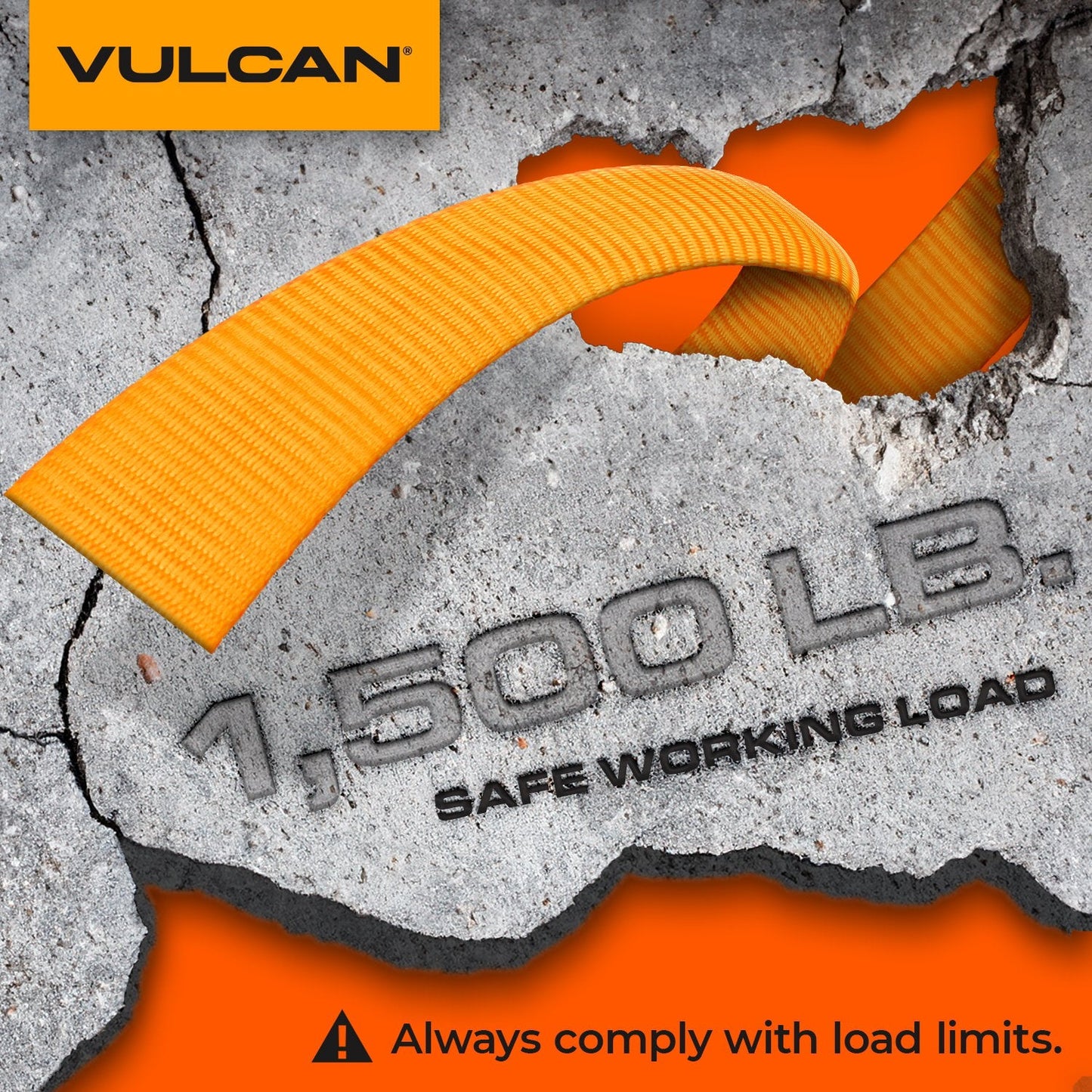 VULCAN Professional Grade Car, ATV, UTV, Off Road E-Track Tie Down Straps With Wheel Chocks – Over-The-Tire Style - 2 Inch x 96 Inch - 2 Pack – Webbing – 1,500 Pound Safe Working Load – Includes Mounting Hardware – Easy To Use