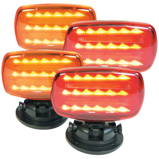 Flasher Set - (2) Amber, (2) Red (H.D. Tilt Base)