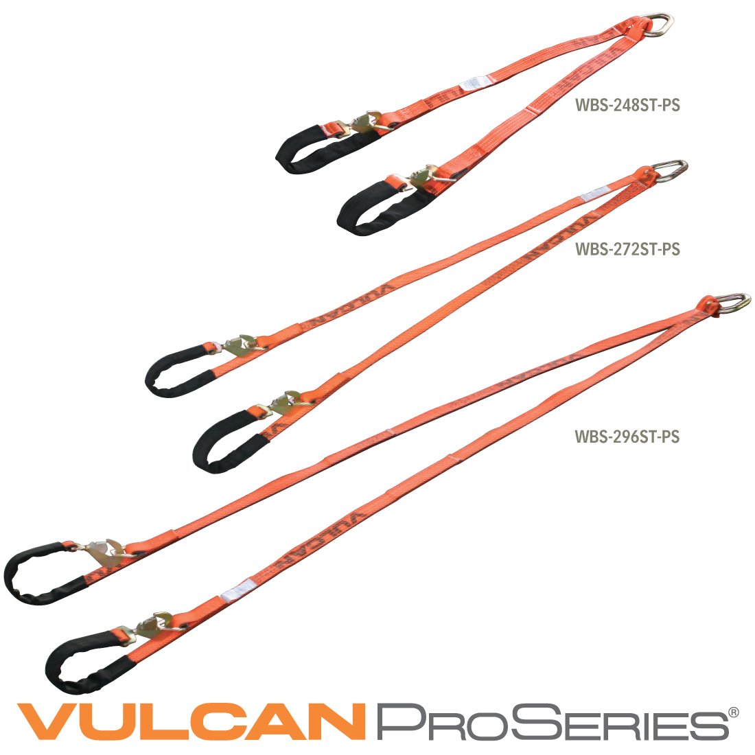VULCAN Web Bridle with Latching Axle Strap Ends - 48 Inch - PROSeries - 3,300 Pound Safe Working Load