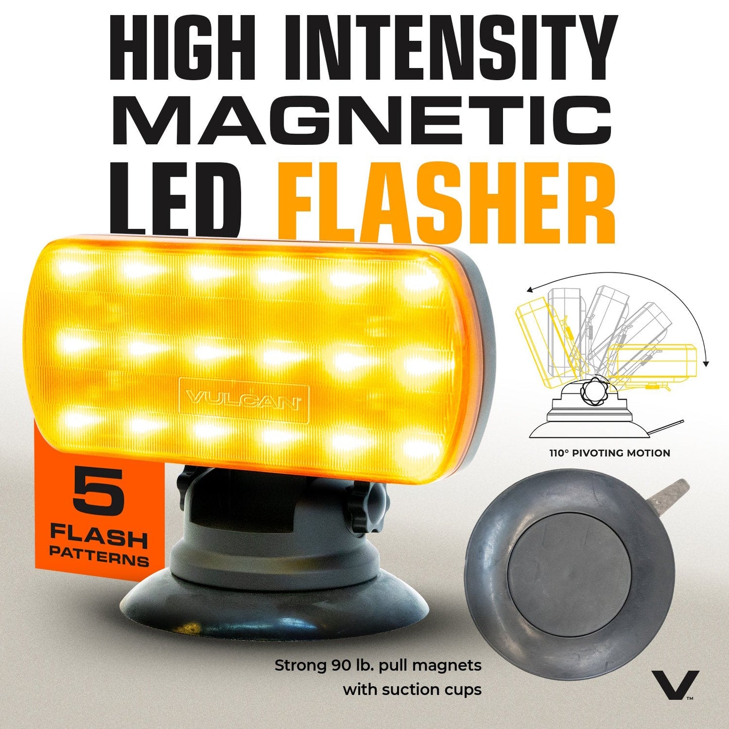 VULCAN Flags, Oversize Load Banners, and Magnets Kit - Includes 2 Stretch Cord Oversize Load Banners, 4 Magnets, 4 Red Flags, 4 Orange Flags, 4 Amber Flashers, and A Vented Storage Bag