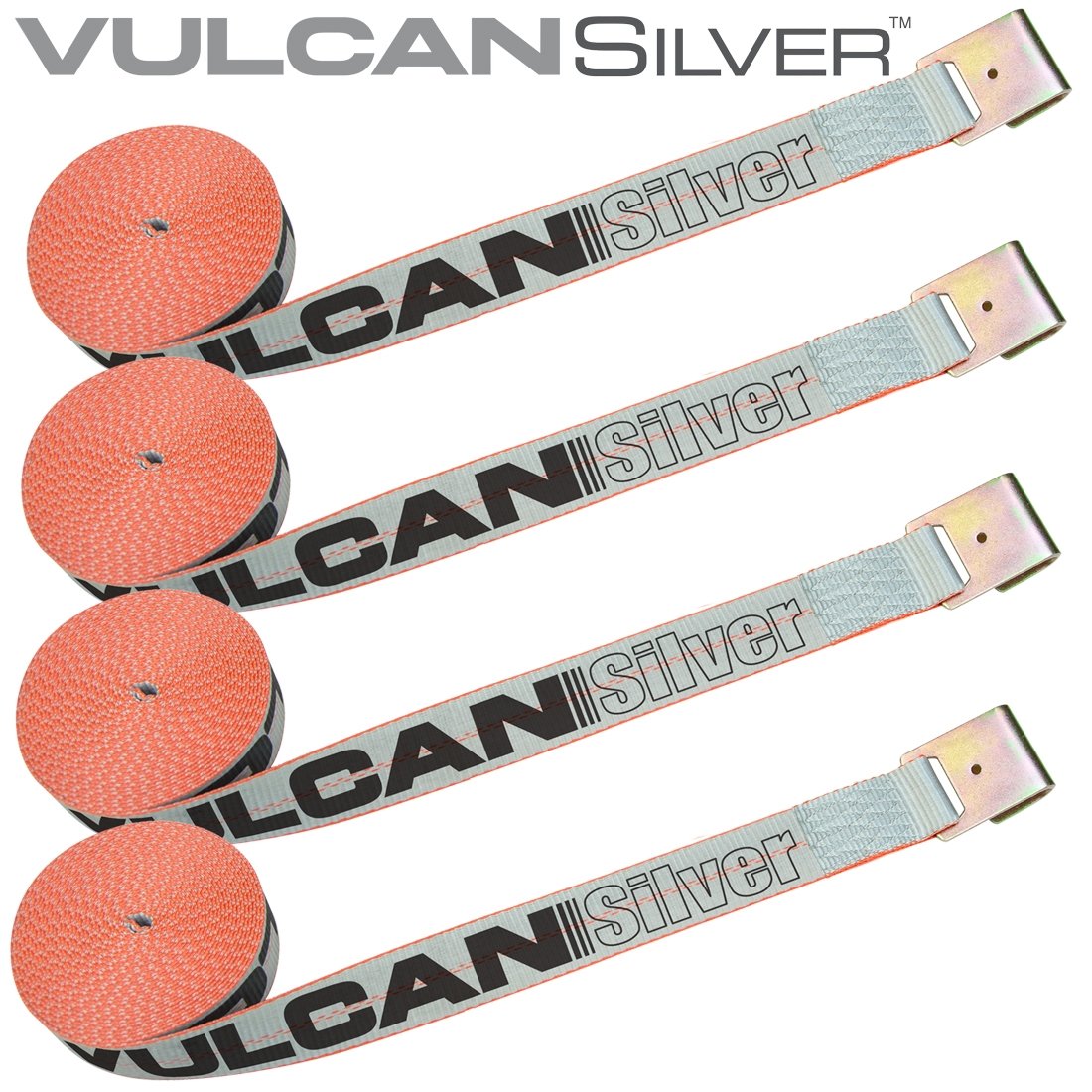 VULCAN Winch Strap with Flat Hook - 2 Inch - Classic Yellow - 3,300 Pound Safe Working Load