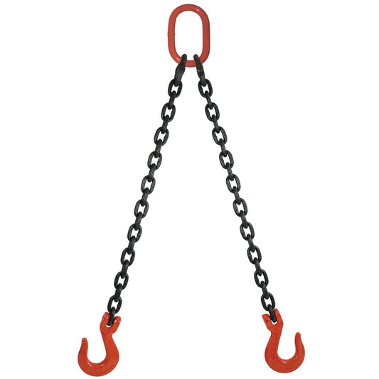 VULCAN Double Leg Mechanical Lifting Sling with Sling Hooks - 3/8 Inch - Grade 80 - 20 Feet