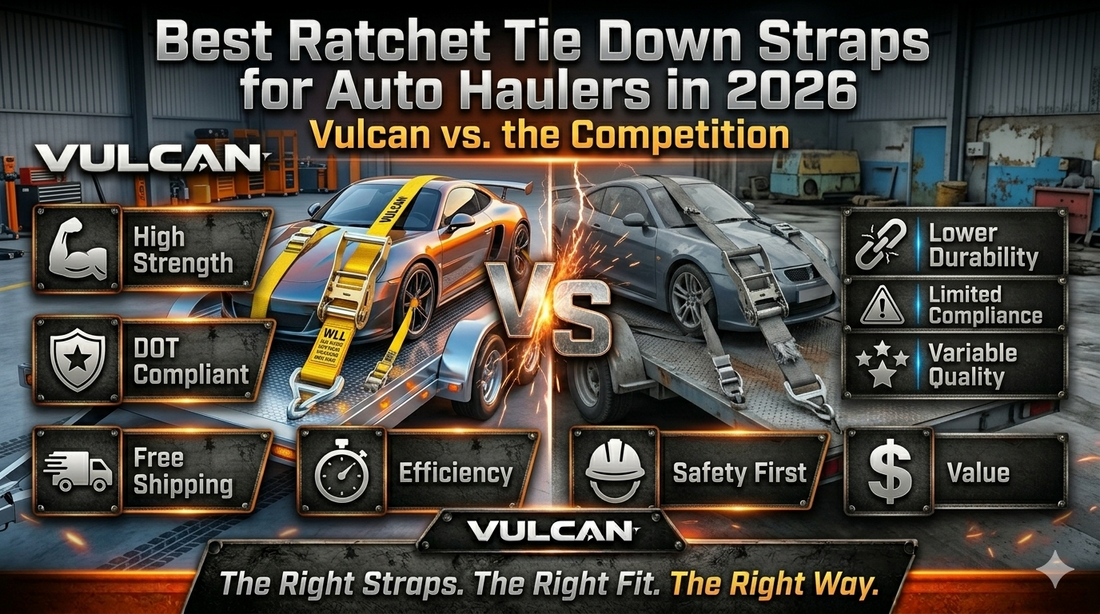 Best Ratchet Tie Down Straps for Auto Haulers in 2026: Vulcan vs. the Competition