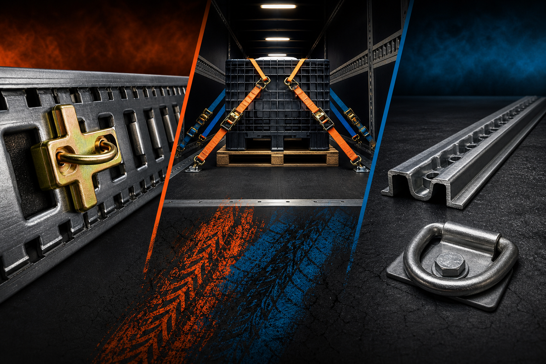 Enclosed Trailer Tie-Downs: E-Track vs. L-Track vs. D-Ring Anchors for Cargo Control