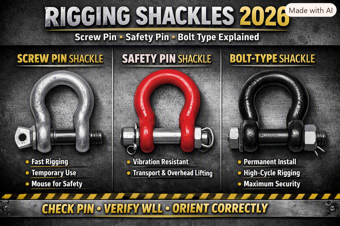 Rigging Shackles: Screw Pin vs. Safety Pin vs. Bolt Type Explained