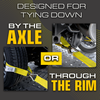 VULCAN Car Tie Down Axle Strap - 3 Inch x 30 Inch - Classic Yellow - 5,000 Pound Safe Working Load