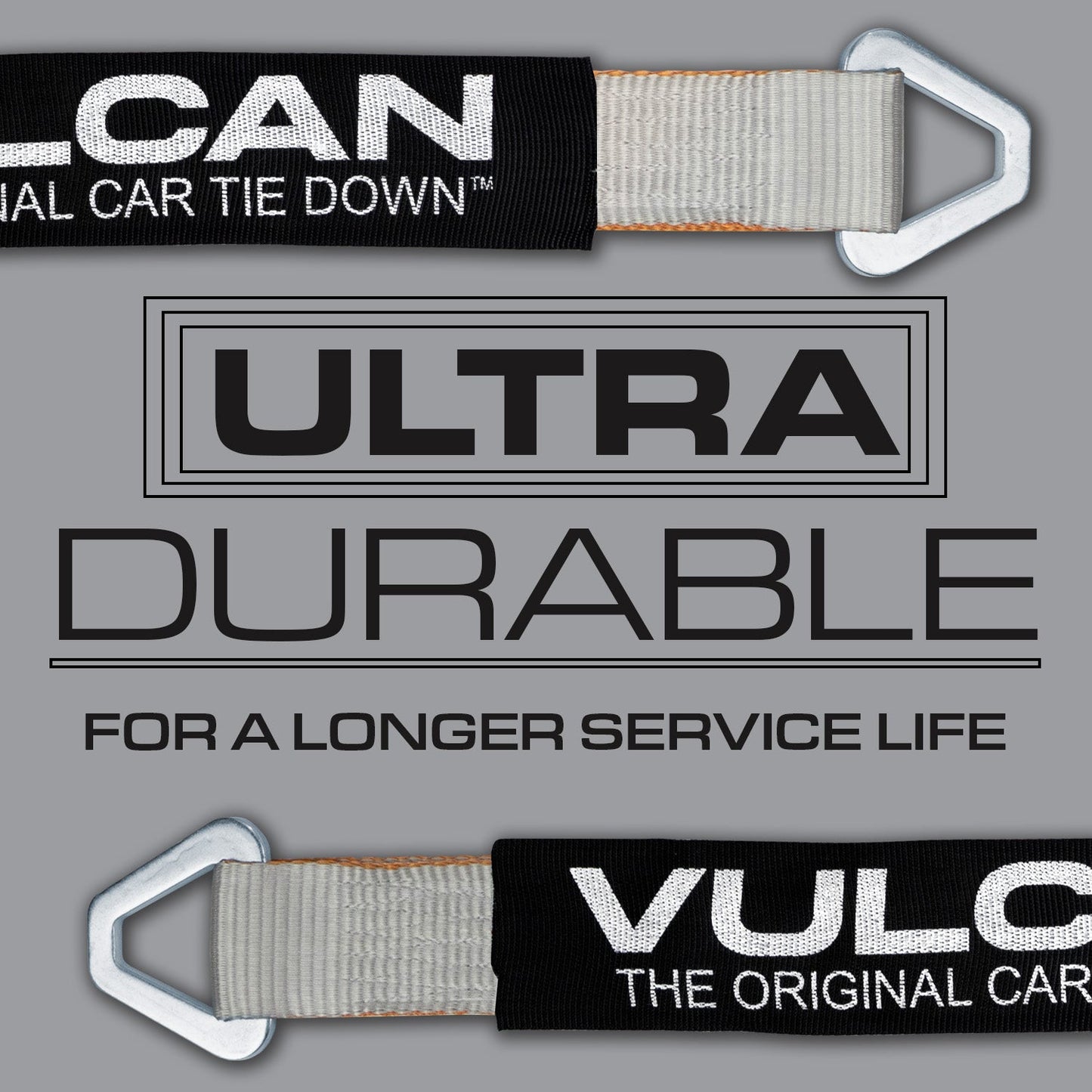 VULCAN Car Tie Down Axle Strap with Wear Pad - 2 Inch x 36 Inch - 4 Pack - Silver Series - 3,300 Pound Safe Working Load