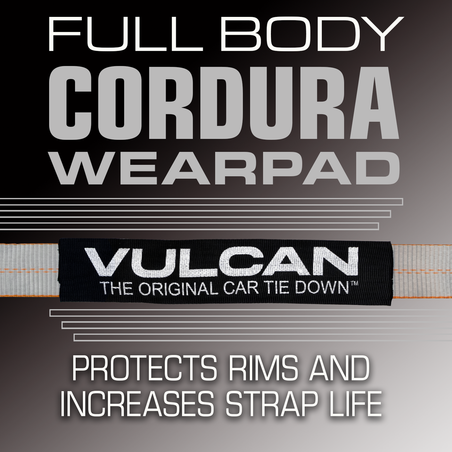 VULCAN Car Tie Down Axle Strap with Wear Pad - 2 Inch x 36 Inch - 4 Pack - Silver Series - 3,300 Pound Safe Working Load