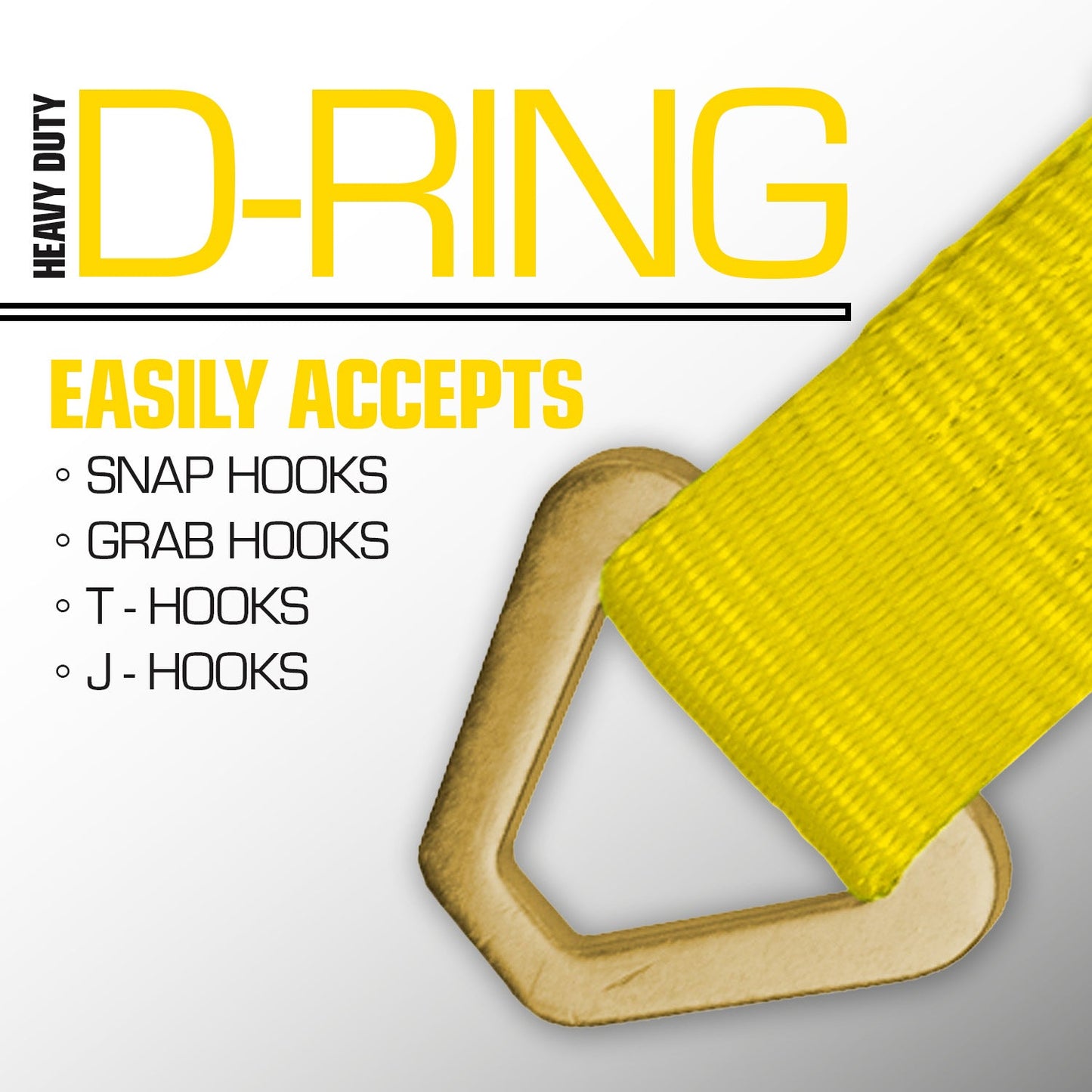 VULCAN Tie Down Axle Straps with Wear Pad - 4 Pack - Classic Yellow - 3,300 Pound Safe Working Load