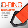 VULCAN Car Tie Down Axle Strap with Wear Pad - 2 Inch x 36 Inch - 4 Pack - PROSeries - 3,300 Pound Safe Working Load