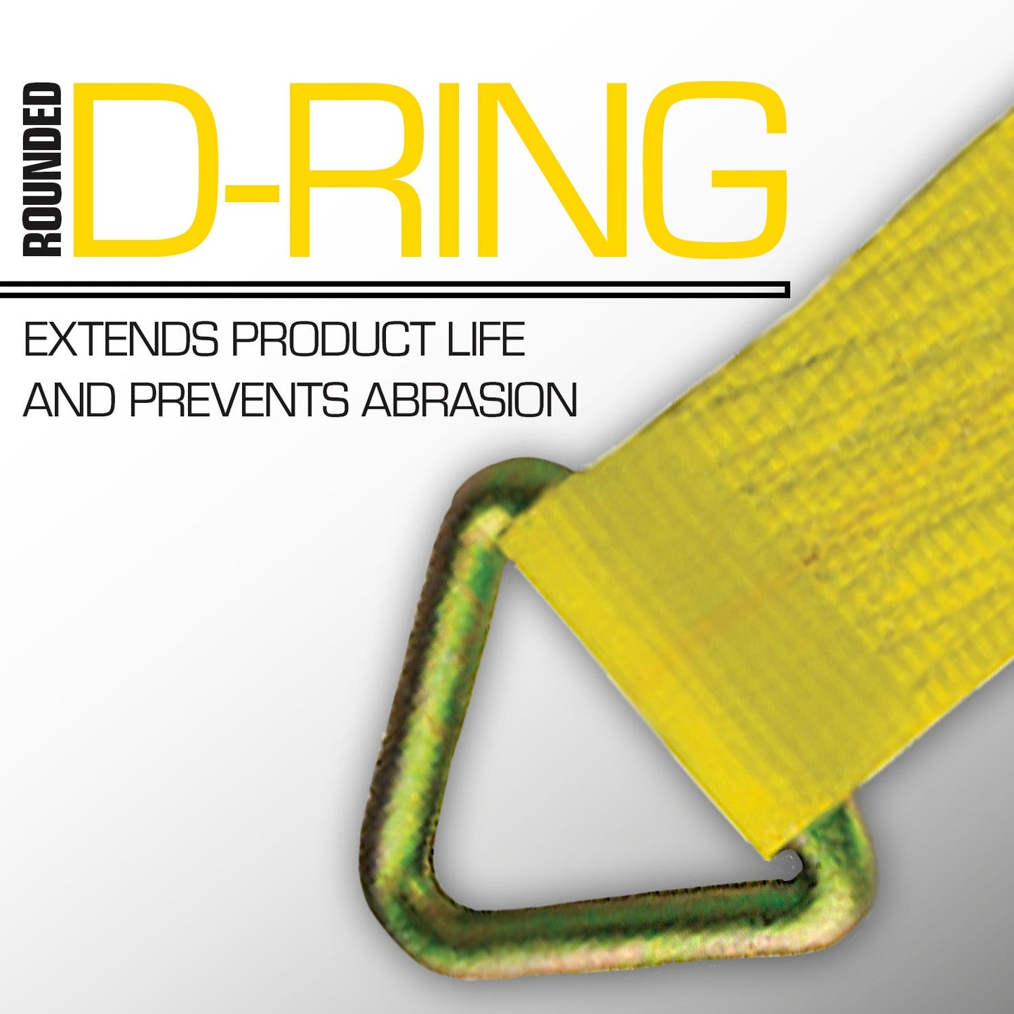 VULCAN Car Tie Down Axle Strap - 3 Inch x 30 Inch - Classic Yellow - 5,000 Pound Safe Working Load