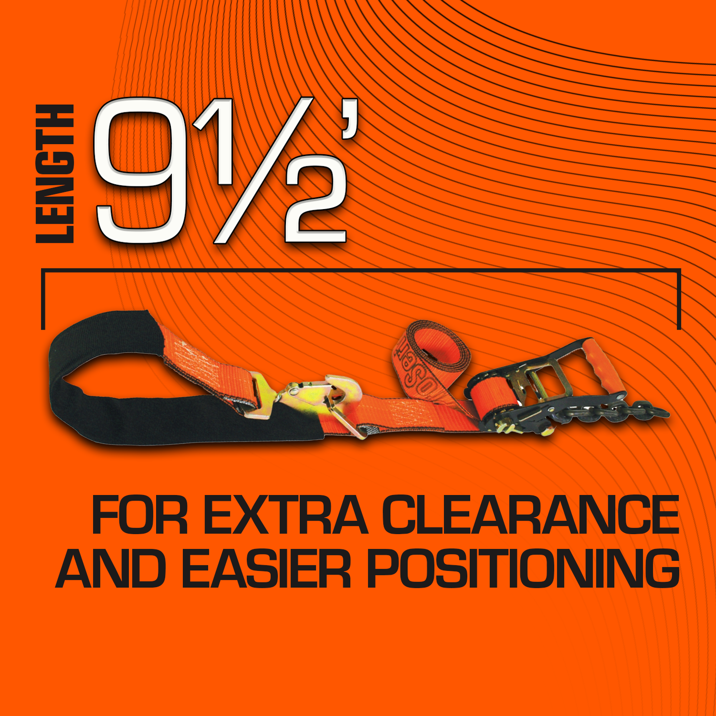 VULCAN Axle Tie Down Combo Strap with Snap Hook Ratchet - 2 Inch x 114 Inch - 4 Pack - PROSeries - 3,300 Pound Safe Working Load