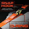 VULCAN Axle Tie Down Combo Strap with Snap Hook Ratchet - 2 Inch x 114 Inch - 4 Pack - PROSeries - 3,300 Pound Safe Working Load