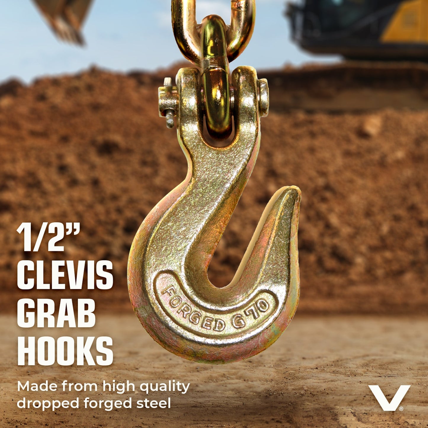 VULCAN Chain and Binder Kit - Grade 70 - 1/2 Inch x 20 Foot - 9,200 Pound Safe Working Load