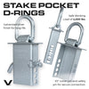 VULCAN Chain, Load Binder, and D Ring Kit - (2) Grade 70 ⅜”x10” Chains, (2) Folding Handle Load Binders, (2) D Rings - 4,700 Pound Safe Working Load