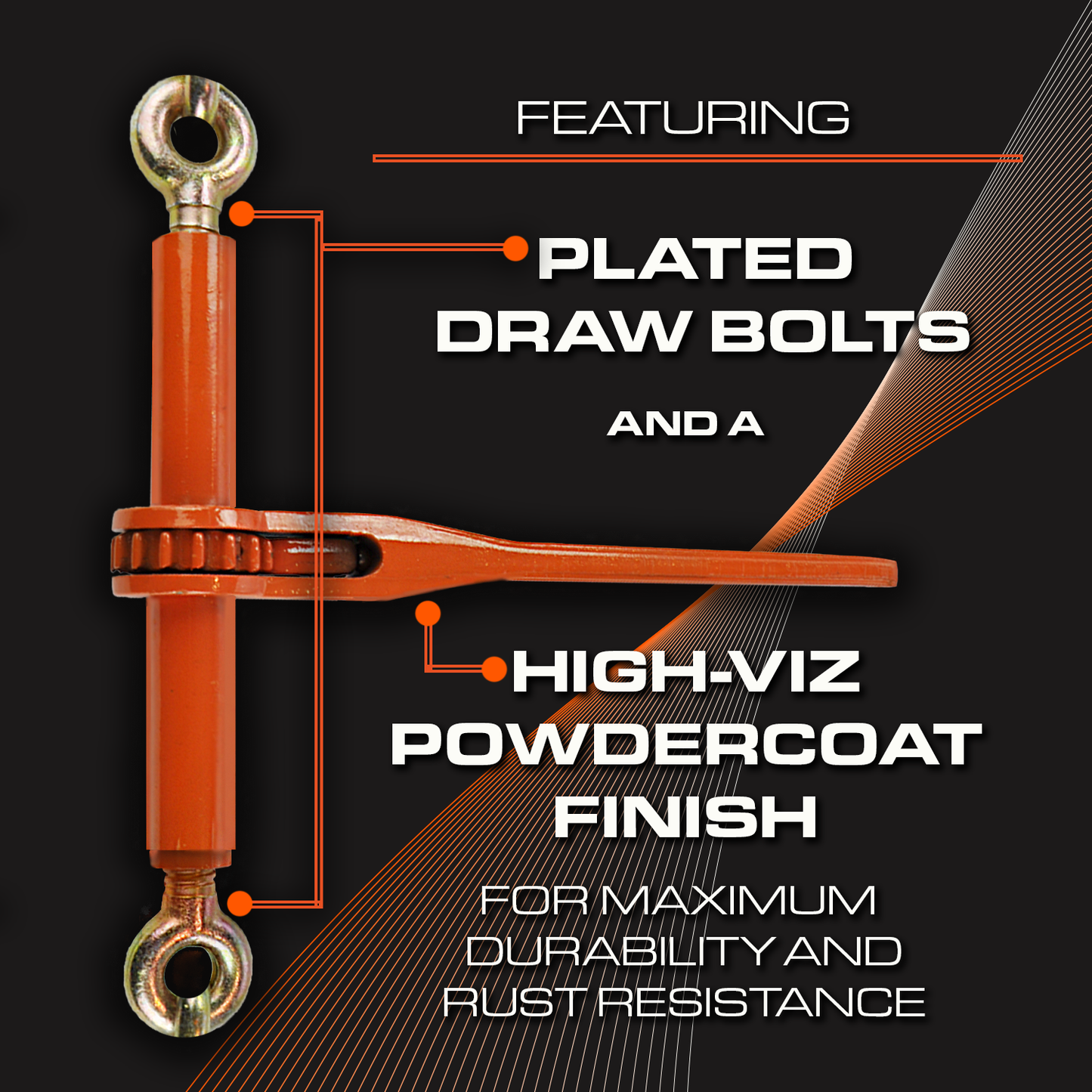 VULCAN Compactor Ratcheting Turnbuckle - Ratchet Style Load Binder with Two Heavy Duty Eye Bolts - No Hooks - 7,100 Pound Safe Working Load