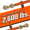 VULCAN Load Binder with 2 Grab Hooks - Ratchet Style - 5 Pack - 2,600 Pound Safe Working Load