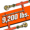 VULCAN Ratchet Style Load Binder with 2 Grab Hooks - 9,200 Pound Safe Working Load (For 3/8 Inch Grade 70 - 80 & 100 or 1/2 Inch Grade 43 Chain)