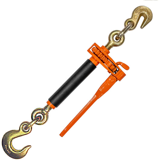 VULCAN Folding Handle Load Binder (Individual) with Grab Hook/Slip Hook - Ratchet Style - 6,600 Pound Safe Working Load (Works with 5/16 Inch or 3/8 Inch Grade 70 and Grade 80 Chain)
