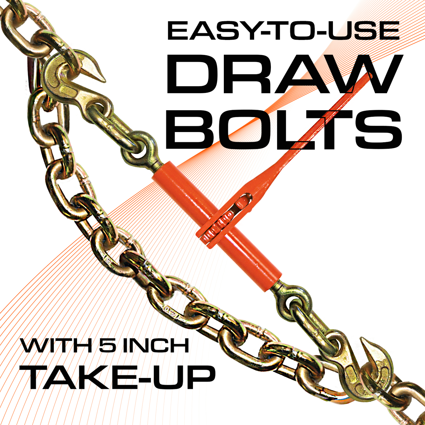 VULCAN Ratchet Style Load Binder with 2 Grab Hooks - 4 Pack - 9,200 Pound Safe Working Load (For 3/8 Inch Grade 70 or 1/2 Inch Grade 43 Chain)