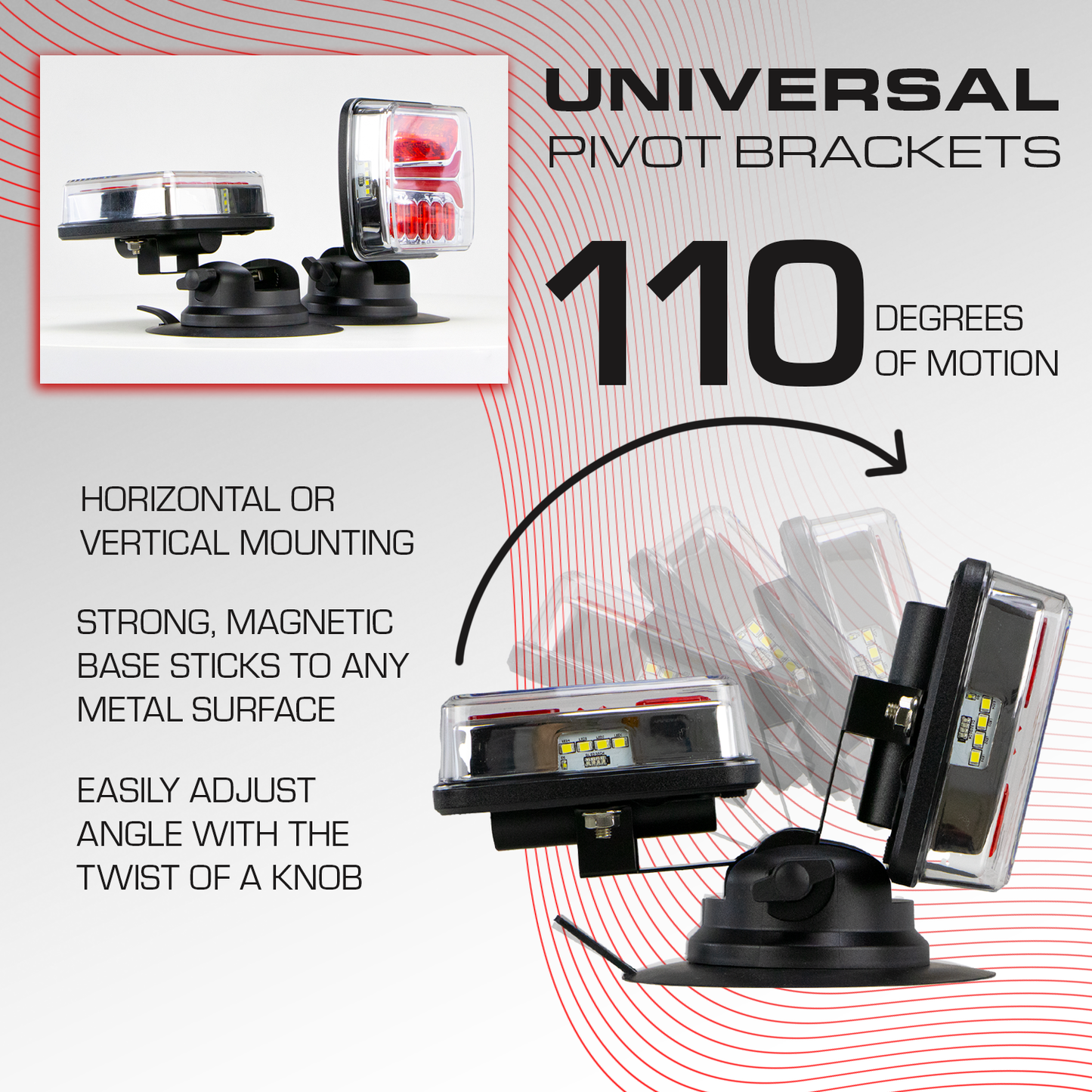 VULCAN Wireless LED Towing and Trailer Light Kit For Trucks, Trailers, RVs, SUVs, and Boats