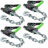VULCAN Ratchet Buckle - Chain Anchor - 2 Inch Handle - High-Viz - 4 Pack - 3,300 Pound Safe Working Load