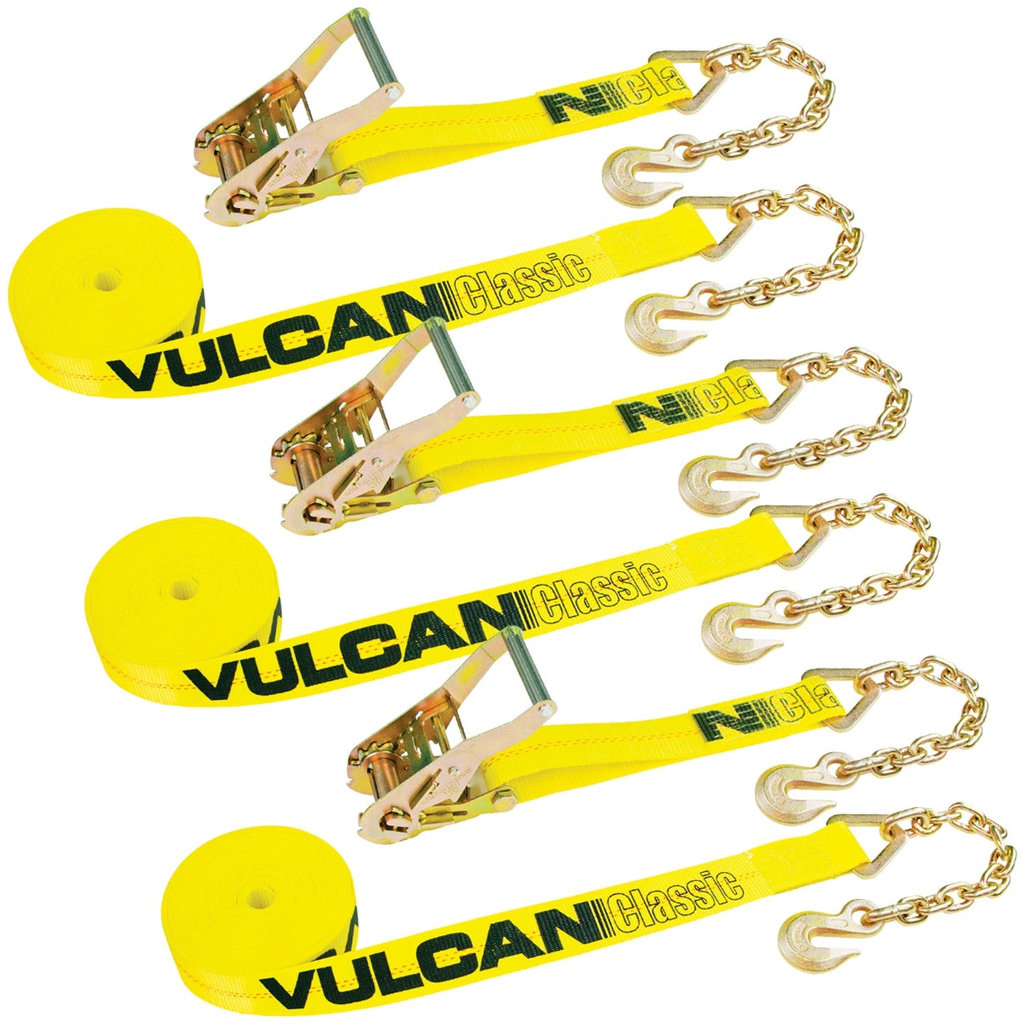 2" Ratchet Straps with Chain Anchors