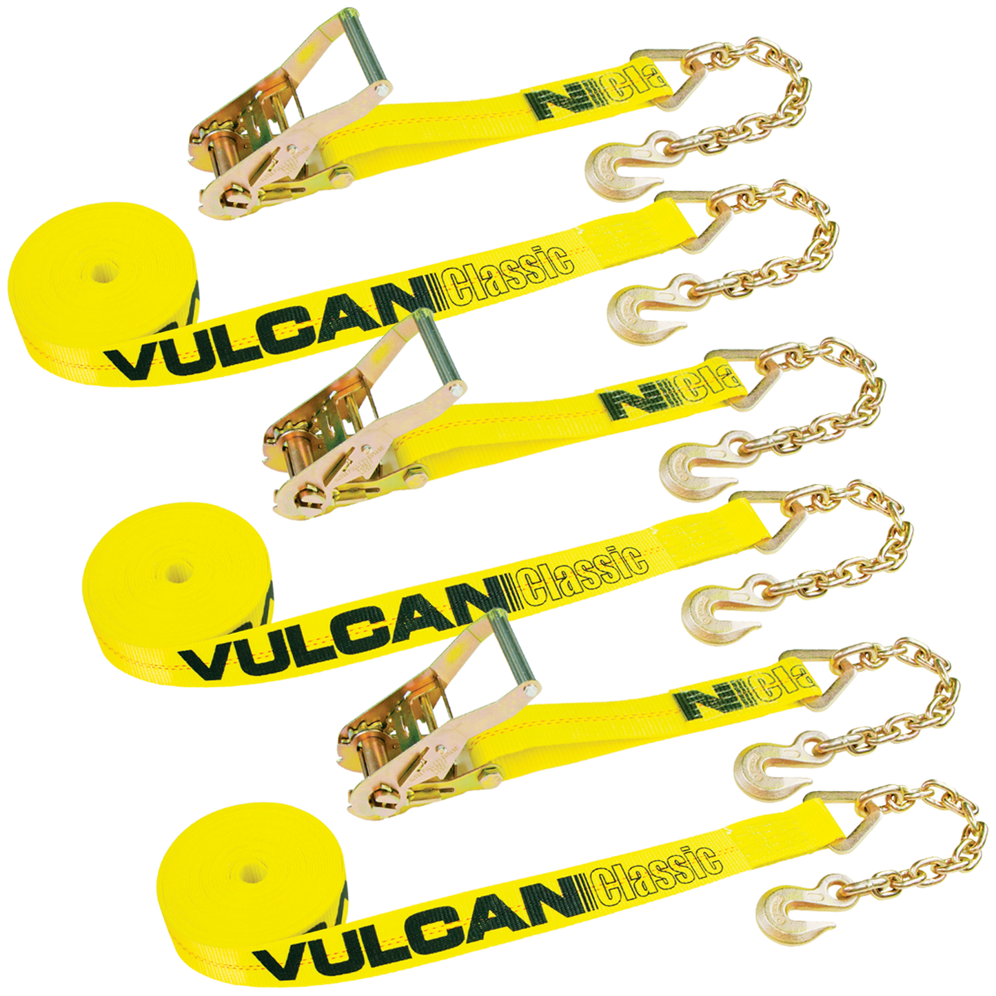2" Ratchet Straps with Chain Anchors