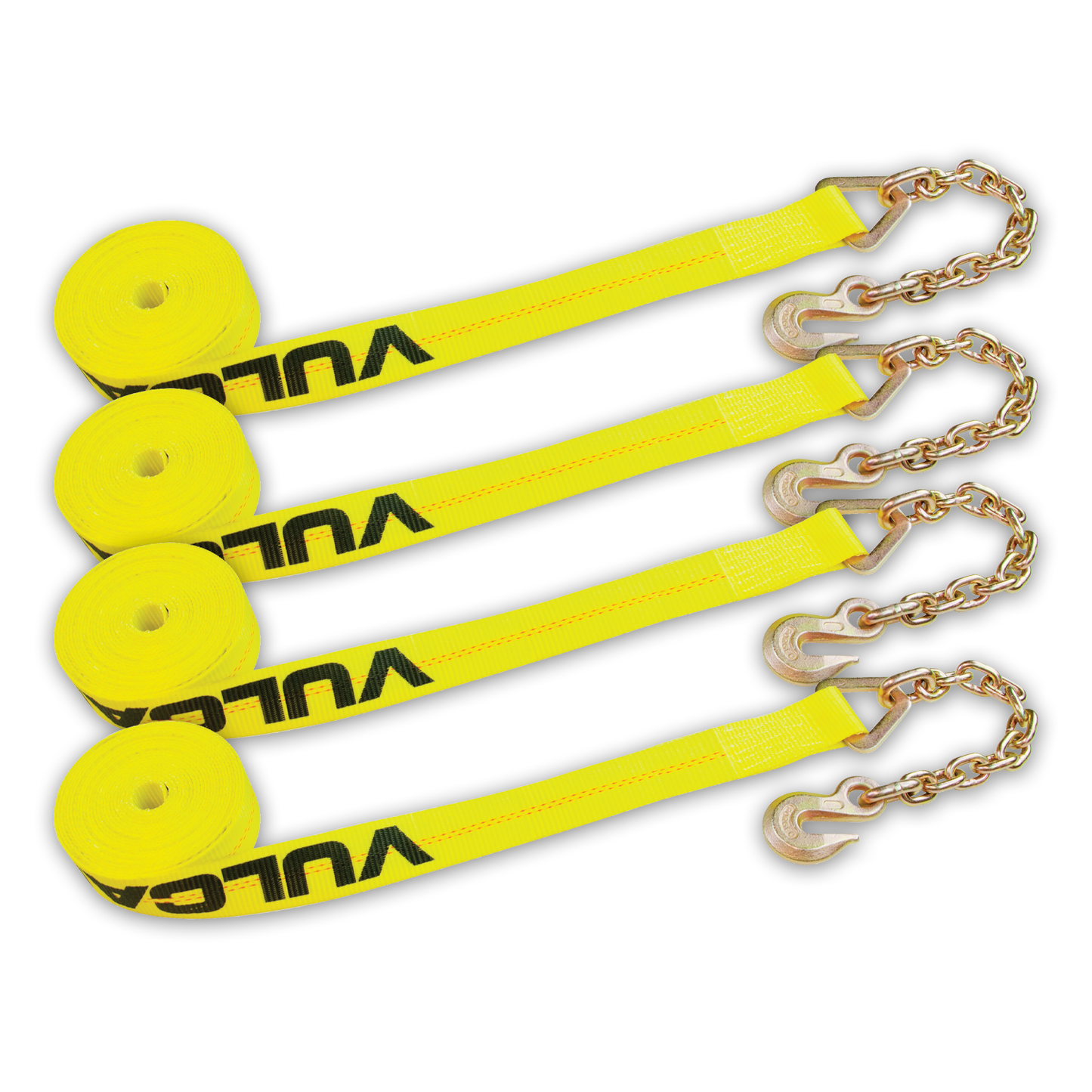 VULCAN Ratchet Short End with Chain Anchor - Classic Series - 3,600 Pound Safe Working Load - 4 Pack