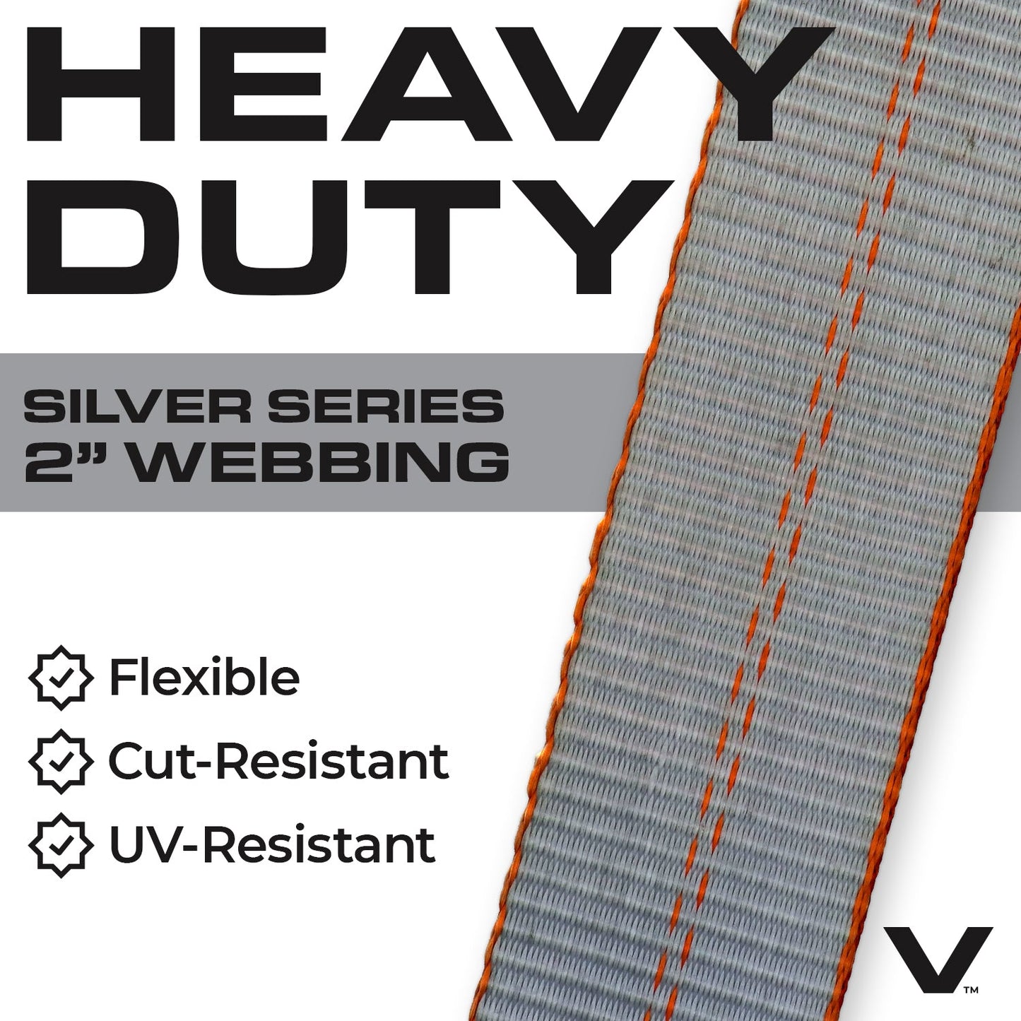 VULCAN Snap Hook Tie Down Kits with Heavy Duty Stake Pocket D Rings - Lasso Style - Silver Series