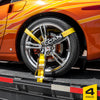 VULCAN Snap Hook Tie Down Kits with Heavy Duty Stake Pocket D Rings - Lasso Style - Classic Yellow
