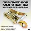 VULCAN Snap Hook Tie Down Kits with Heavy Duty Stake Pocket D Rings - Lasso Style - Classic Yellow