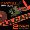 VULCAN Winch Strap with Flat Hook - 2 Inch x 30 Foot - 4 Pack - PROSeries - 3,300 Pound Safe Working Load