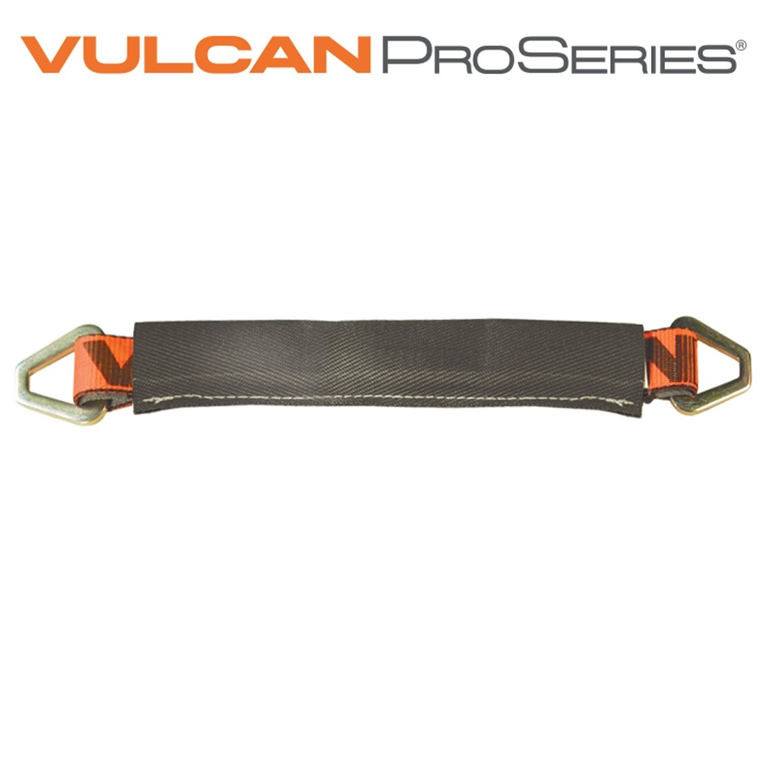 VULCAN Car Tie Down Axle Strap with Wear Pad - 3-Ply Stiff - 3,300 Pound Safe Working Load