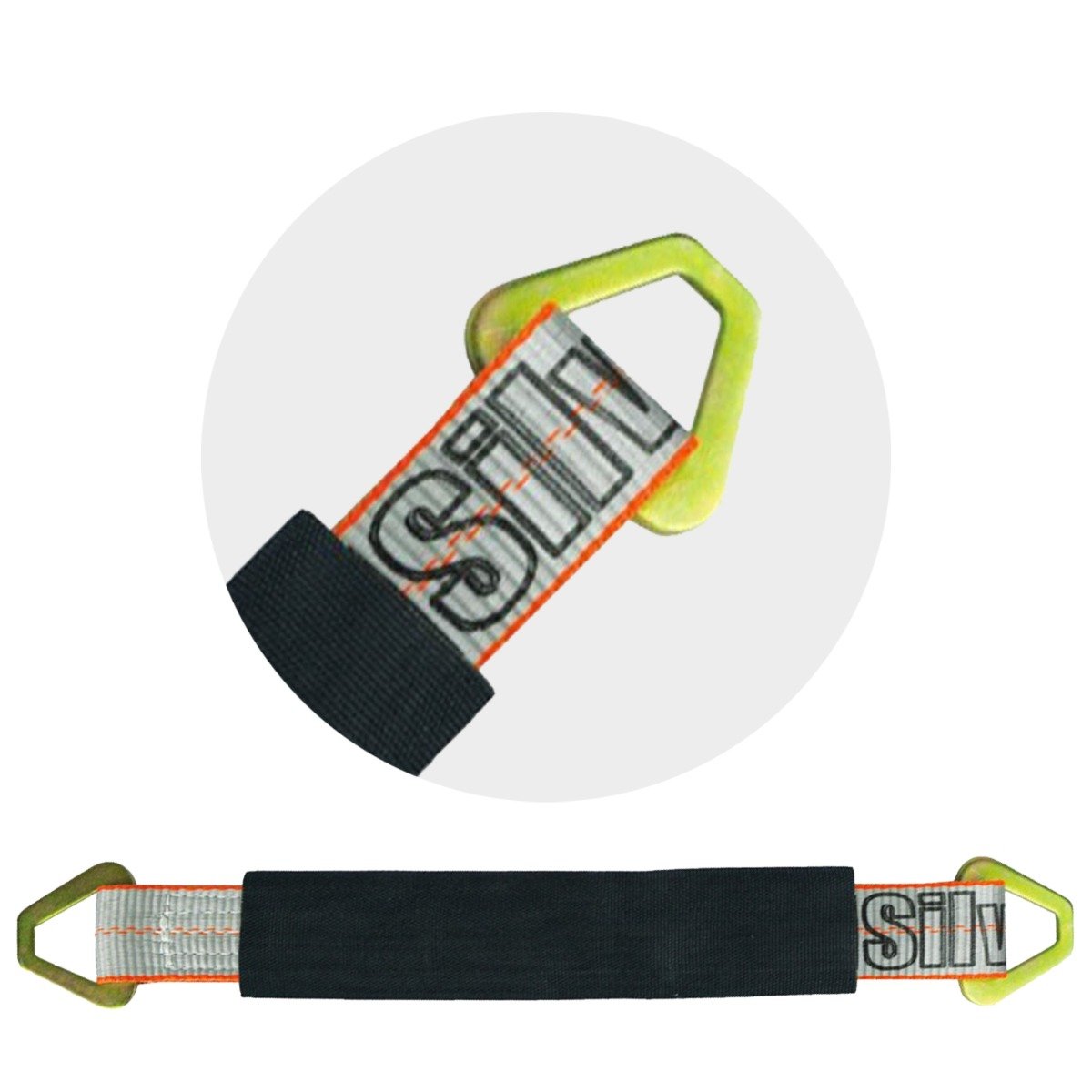 VULCAN Car Tie Down Axle Strap with Wear Pad - 3-Ply Stiff - 3,300 Pound Safe Working Load