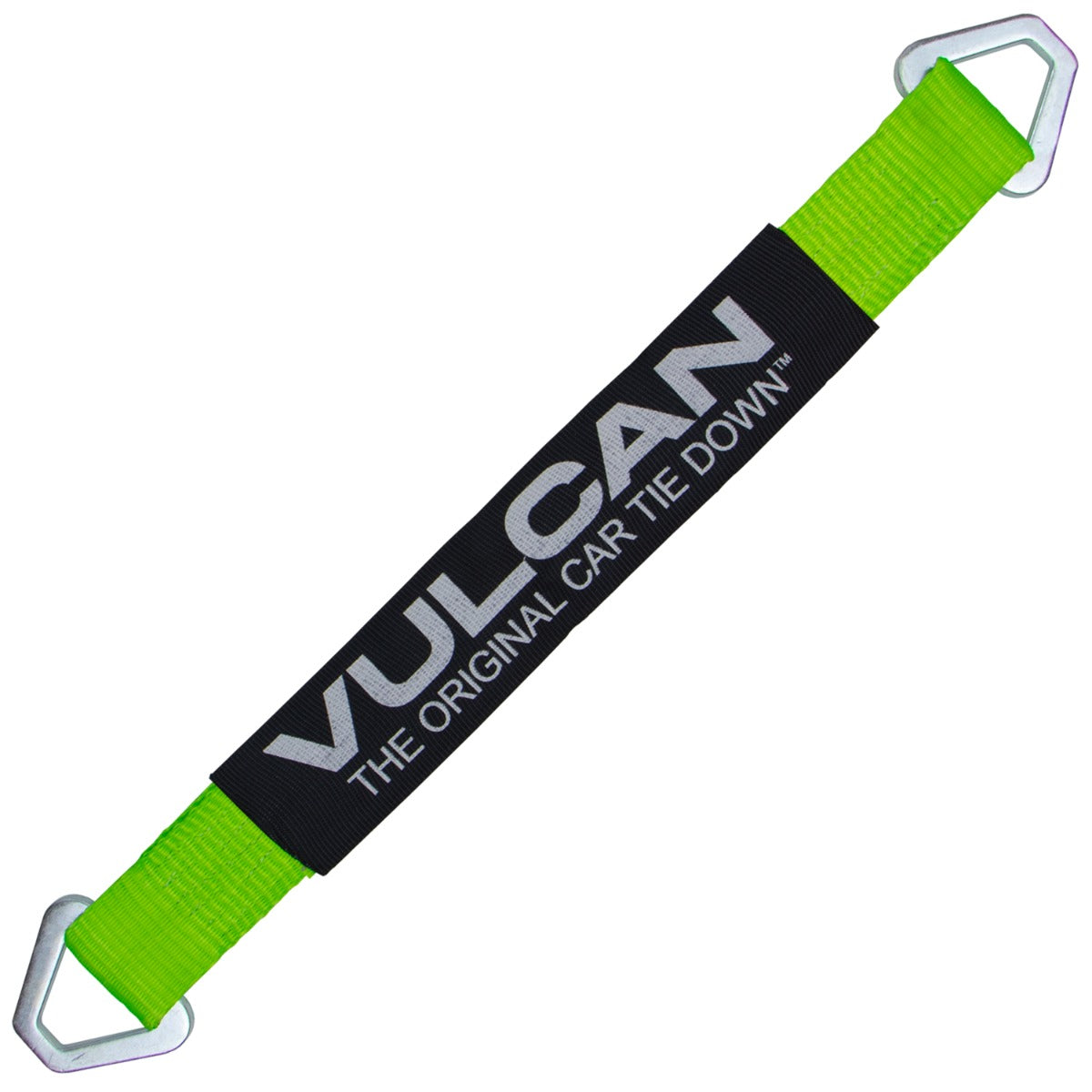 VULCAN Car Tie Down Axle Strap with Wear Pad - 2 Inch x 22 Inch - 4 Pack - High-Viz - 3,300 Pound Safe Working Load