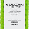 VULCAN Car Tie Down Axle Strap with Wear Pad - 2 Inch x 22 Inch - 4 Pack - High-Viz - 3,300 Pound Safe Working Load