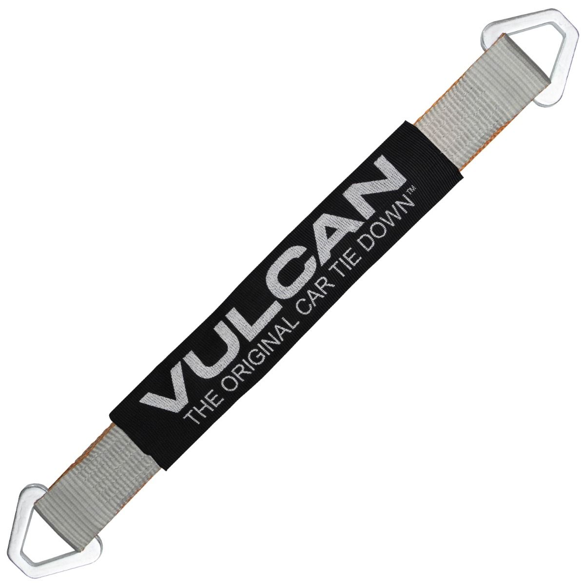 VULCAN Car Tie Down Axle Strap with Wear Pad - 2 Inch x 22 Inch - 4 Pack - Silver Series - 3,300 Pound Safe Working Load