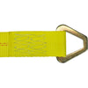 VULCAN Car Tie Down Axle Strap with Wear Pad - 3-Ply Stiff - 2 Inch x 22 Inch - Classic Yellow - 3,300 Pound Safe Working Load