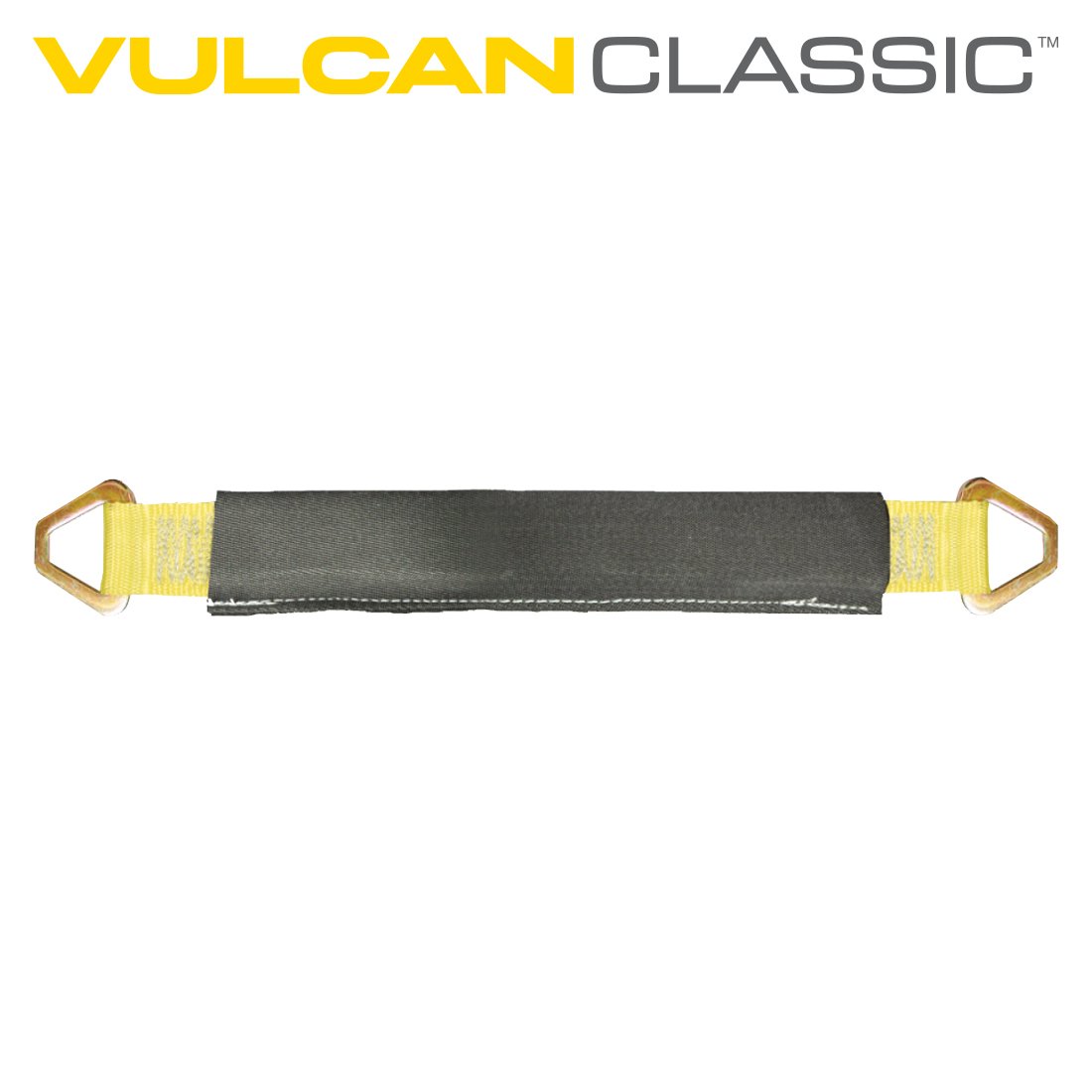 VULCAN Car Tie Down Axle Strap with Wear Pad - 3-Ply Stiff - 3,300 Pound Safe Working Load
