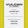 VULCAN Car Tie Down Axle Strap with Wear Pad - 3-Ply Stiff - 2 Inch x 22 Inch - Classic Yellow - 3,300 Pound Safe Working Load