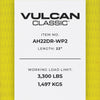 VULCAN Car Tie Down Axle Strap with Wear Pad - 3-Ply Stiff - 2 Inch x 22 Inch - Classic Yellow - 3,300 Pound Safe Working Load