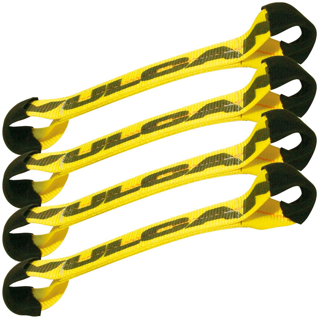 VULCAN Car Tie Down Axle Straps with Wear Pad Eyes - Eye and Eye - 2 Inch x 22 Inch - 3,300 Pound Safe Working Load