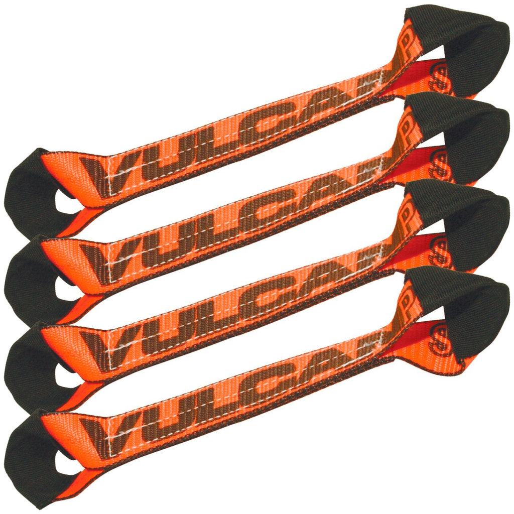 VULCAN Car Tie Down Axle Straps with Wear Pad Eyes - Eye and Eye - 2 Inch x 22 Inch - 3,300 Pound Safe Working Load