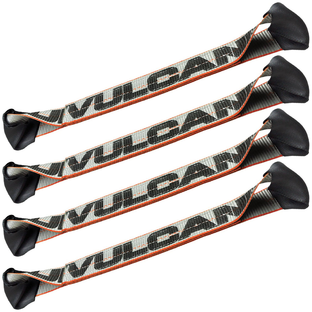 VULCAN Car Tie Down Axle Straps with Wear Pad Eyes - Eye and Eye - 2 Inch x 22 Inch - 3,300 Pound Safe Working Load