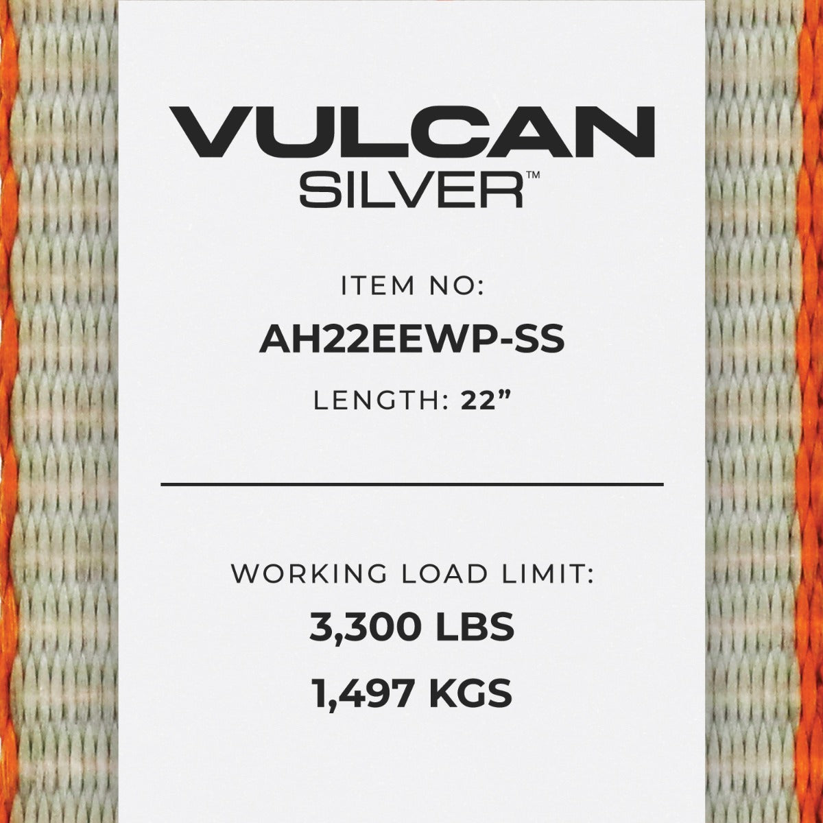 VULCAN Car Tie Down Axle Strap with Wear Pad Eyes - Eye and Eye - 2 Inch x 22 Inch - Silver Series - 4 Pack - 3,300 Pound Safe Working Load